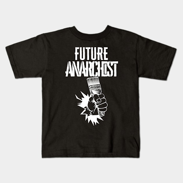 Future Anarchist - fist & brush Kids T-Shirt by RIVEofficial